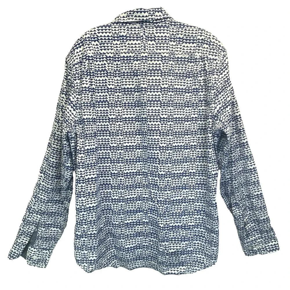 Banana Republic Men's Large Camden Custom 078 Wash Shirt Fit Flip Cuff Southwest